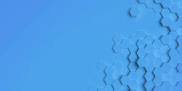 Abstract blue hexagonal shapes