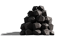 Image of a pile of carbonized material